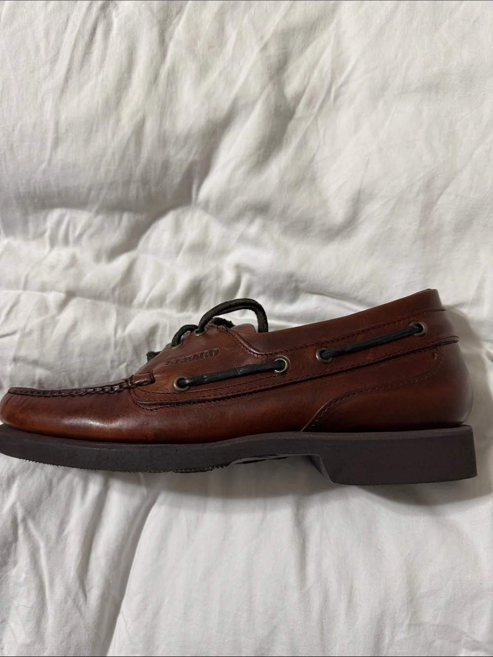 Sebago Men's Chestnut Brown Leather Boat Shoes